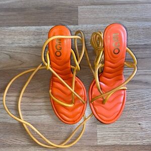 Ego Vibrant Orange and Yellow Sandals